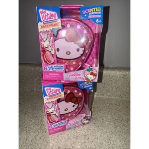 2- Real Littles Hello Kitty Mini Backpacks W/6 Surprises Strawberry Scented  NEW